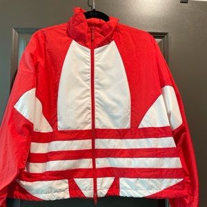 Adidas Women's Red Large Logo Track Jacket